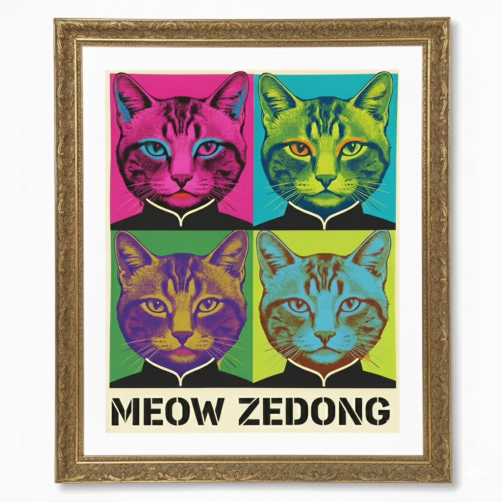 Meow Zedong 12x16 '' Impression d'Art
