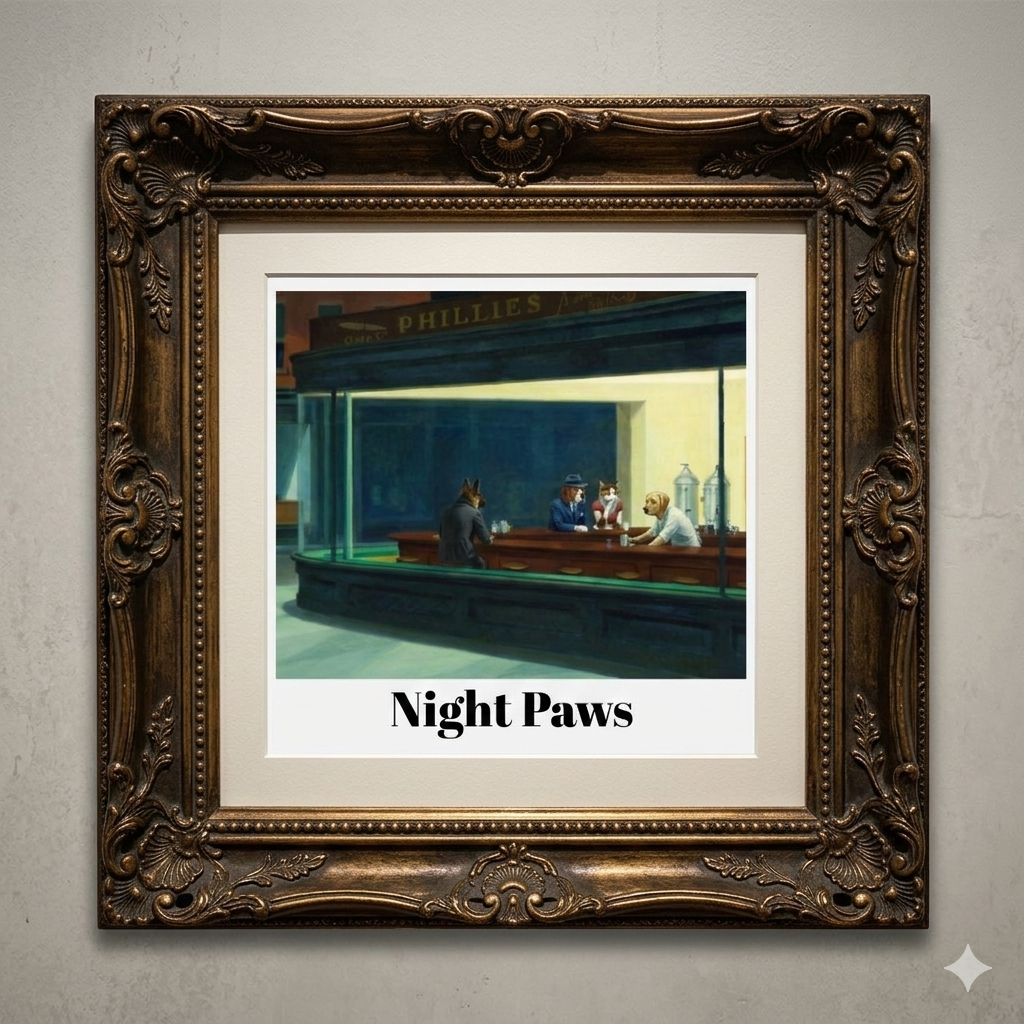 Night Paws 12x16'' Impression d'Art