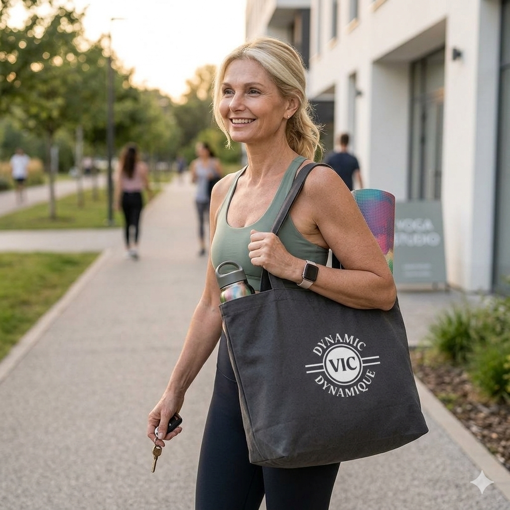 Dynamic Vic White logo Tote Bag