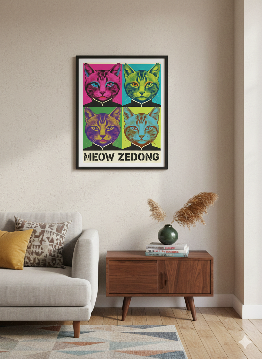 Meow Zedong 12x16 '' Art Print